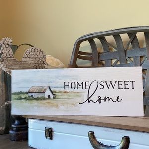 Shabby Chic Farmhouse Home Sweet Home Rustic Wood Sign
